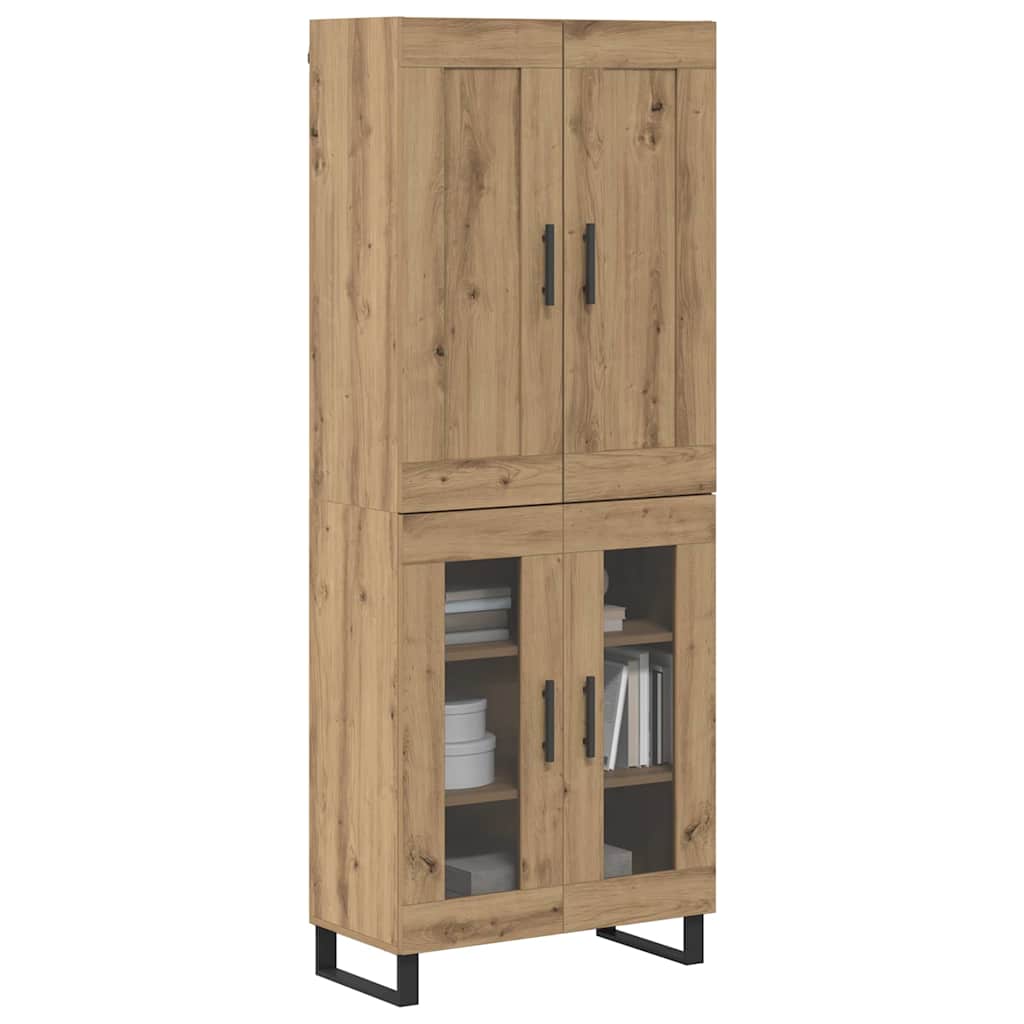 vidaXL Highboard Dąb rzemieślniczy 69,5 x 34 x 180 cm