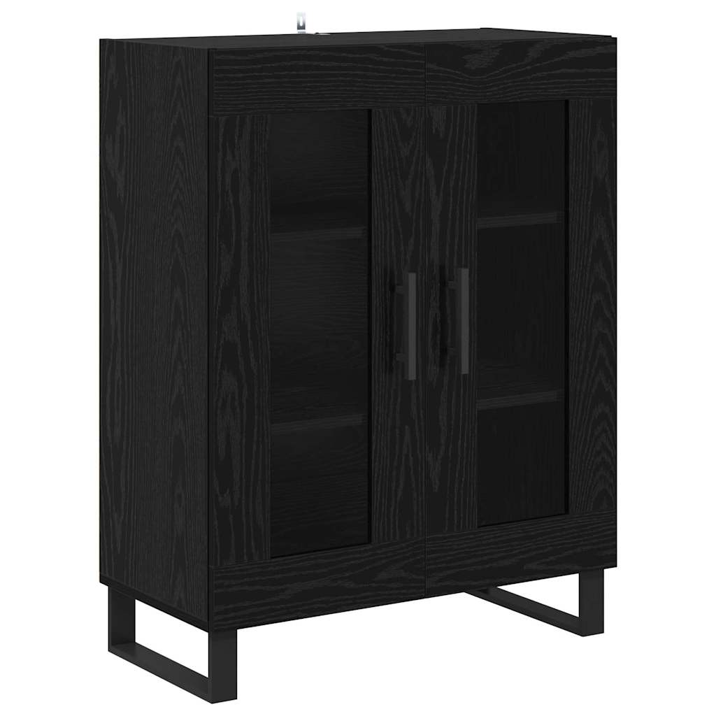 vidaXL Highboard Czarny Dąb 69,5 x 34 x 180 cm Materiał drewnopochodny