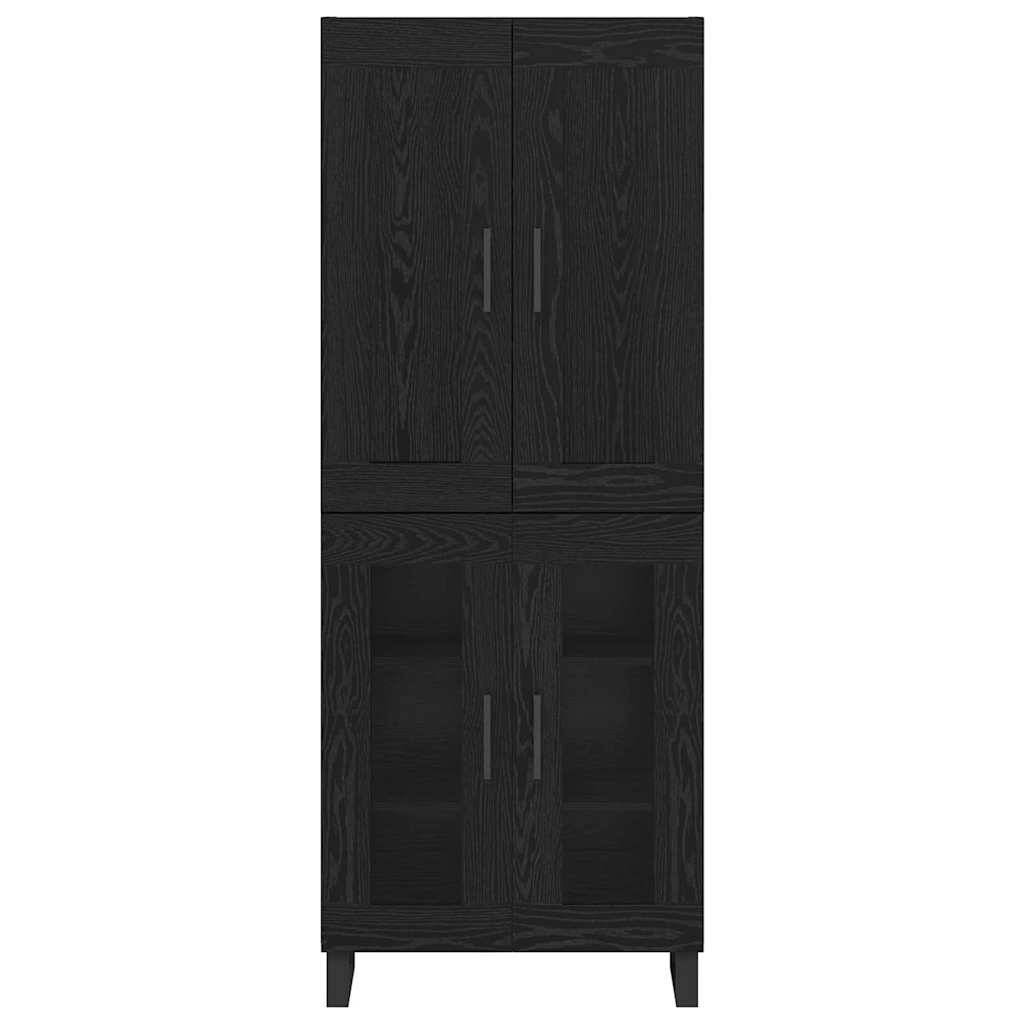 vidaXL Highboard Czarny Dąb 69,5 x 34 x 180 cm Materiał drewnopochodny