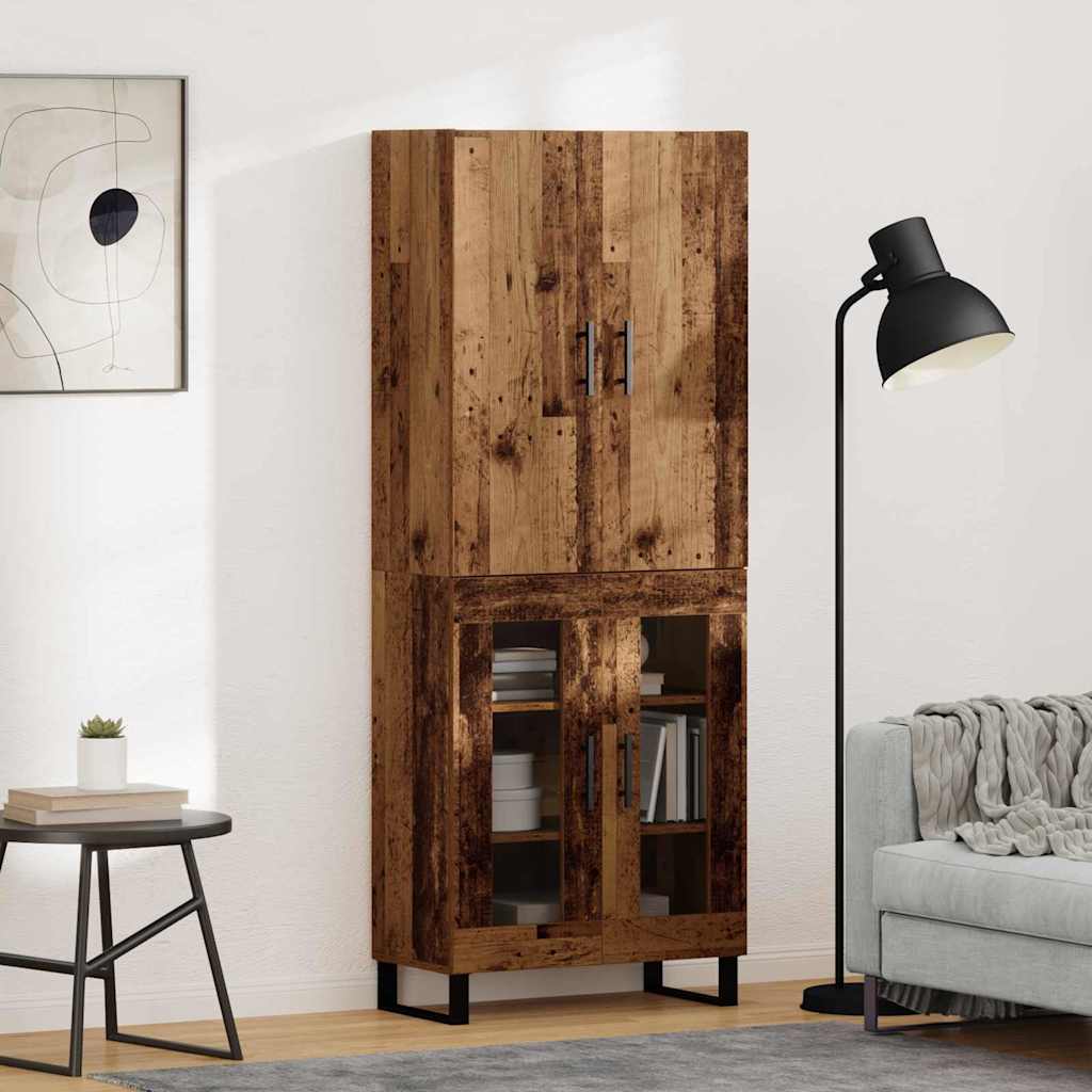 vidaXL Highboard 2 pcs Stare drewno 69,5 x 34 x 180 cm