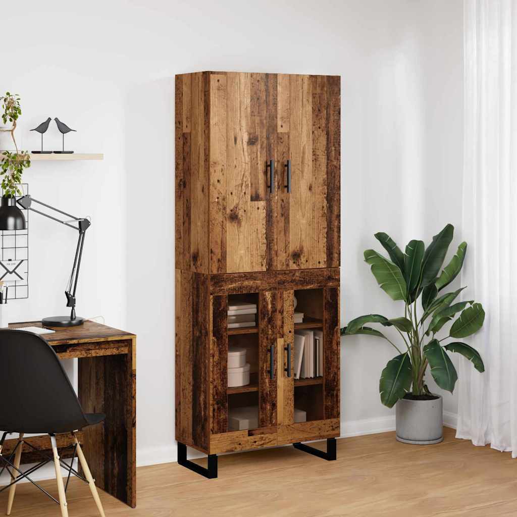 vidaXL Highboard 2 pcs Stare drewno 69,5 x 34 x 180 cm