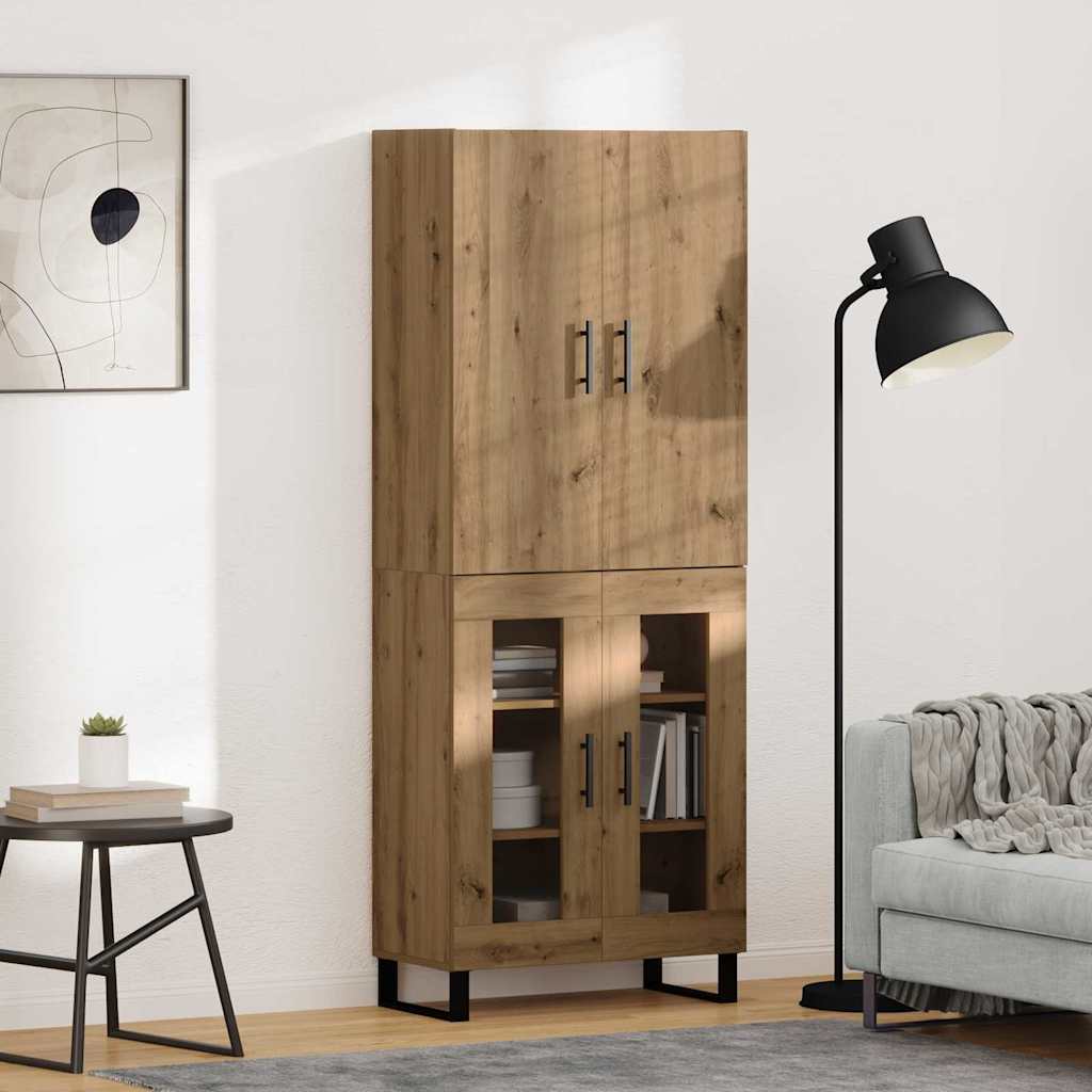 vidaXL Highboard 2 pcs Dąb rzemieślniczy 69,5 x 34 x 180 cm