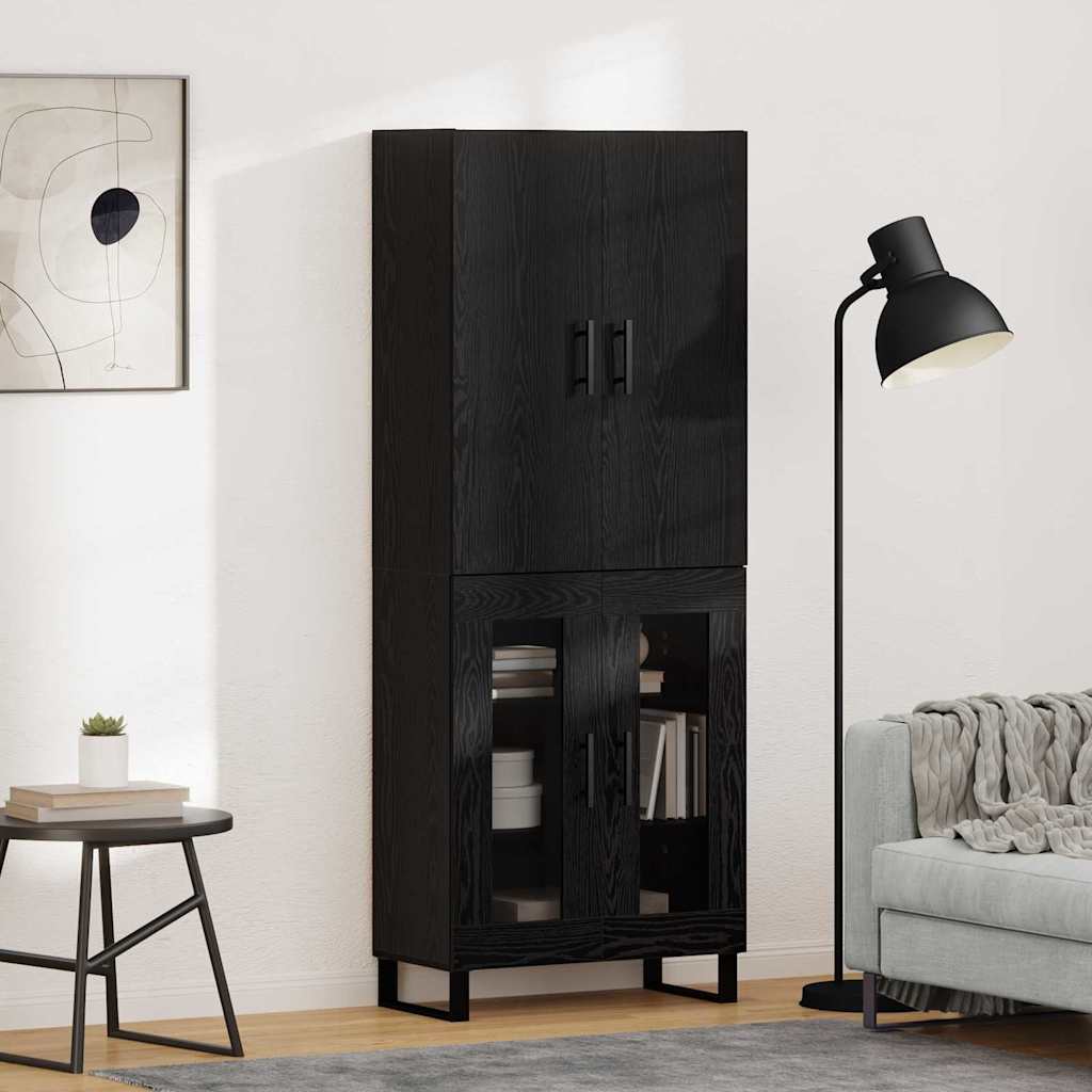 vidaXL Highboard 2 pcs Czarny Dąb 69,5 x 34 x 180 cm