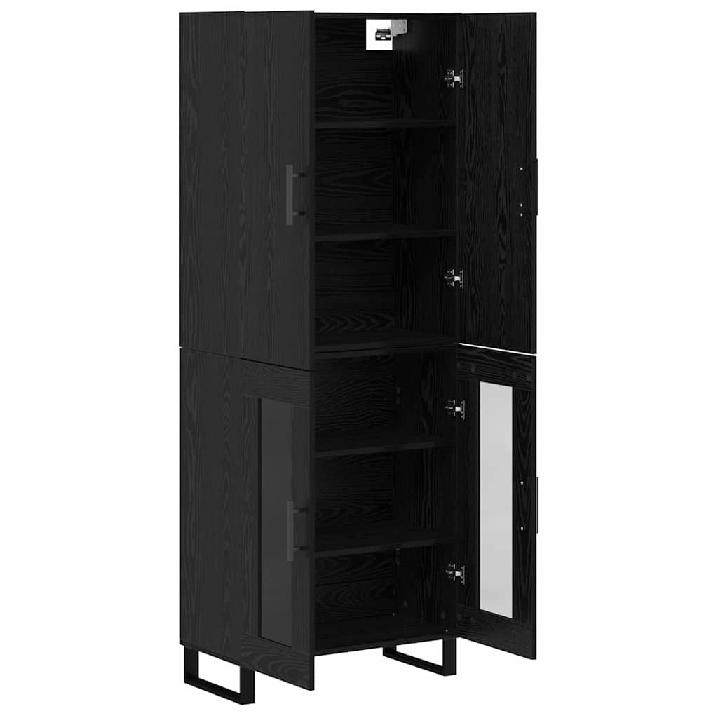 vidaXL Highboard 2 pcs Czarny Dąb 69,5 x 34 x 180 cm