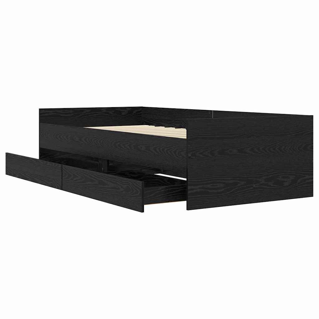vidaXL Ramka łóżka Czarny Dąb 90 x 200 cm Lite drewno sosnowe