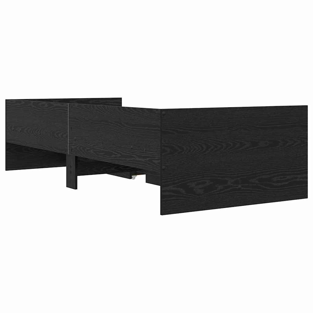 vidaXL Ramka łóżka Czarny Dąb 90 x 200 cm Lite drewno sosnowe