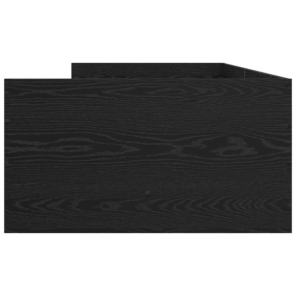vidaXL Ramka łóżka Czarny Dąb 90 x 200 cm Lite drewno sosnowe
