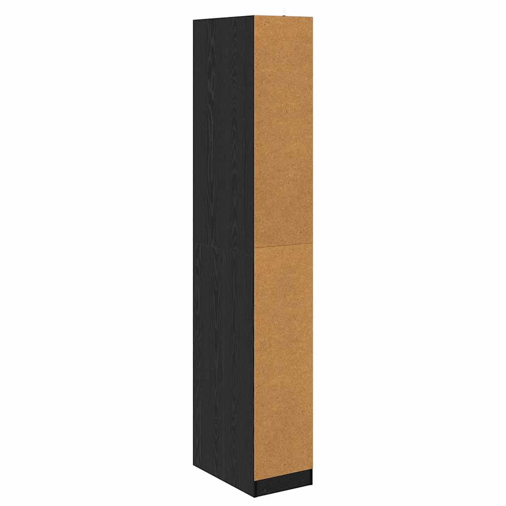 vidaXL Garderoba Czarny Dąb 50 x 30 x 200 cm Materiał drewnopochodny
