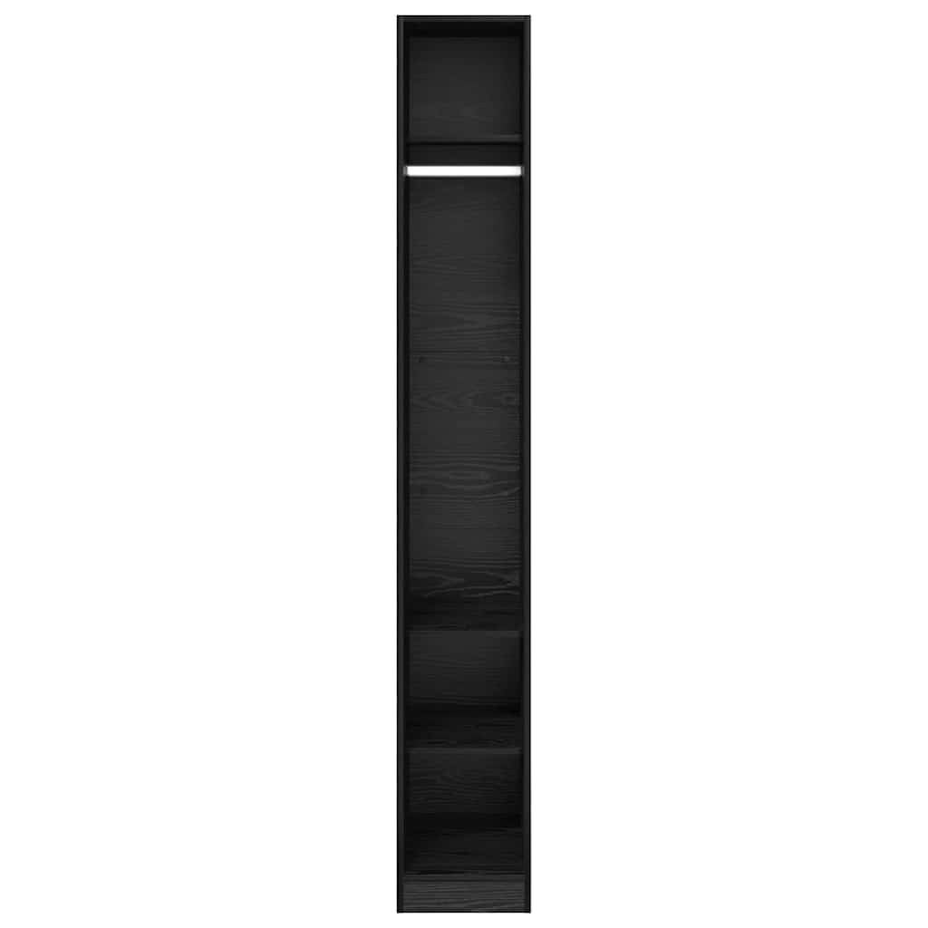 vidaXL Garderoba Czarny Dąb 50 x 30 x 200 cm Materiał drewnopochodny