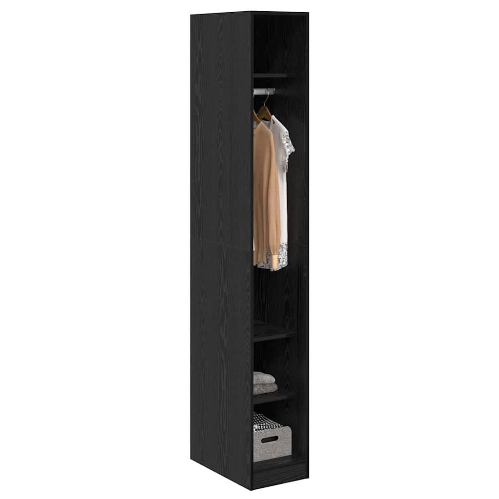 vidaXL Garderoba Czarny Dąb 50 x 30 x 200 cm Materiał drewnopochodny