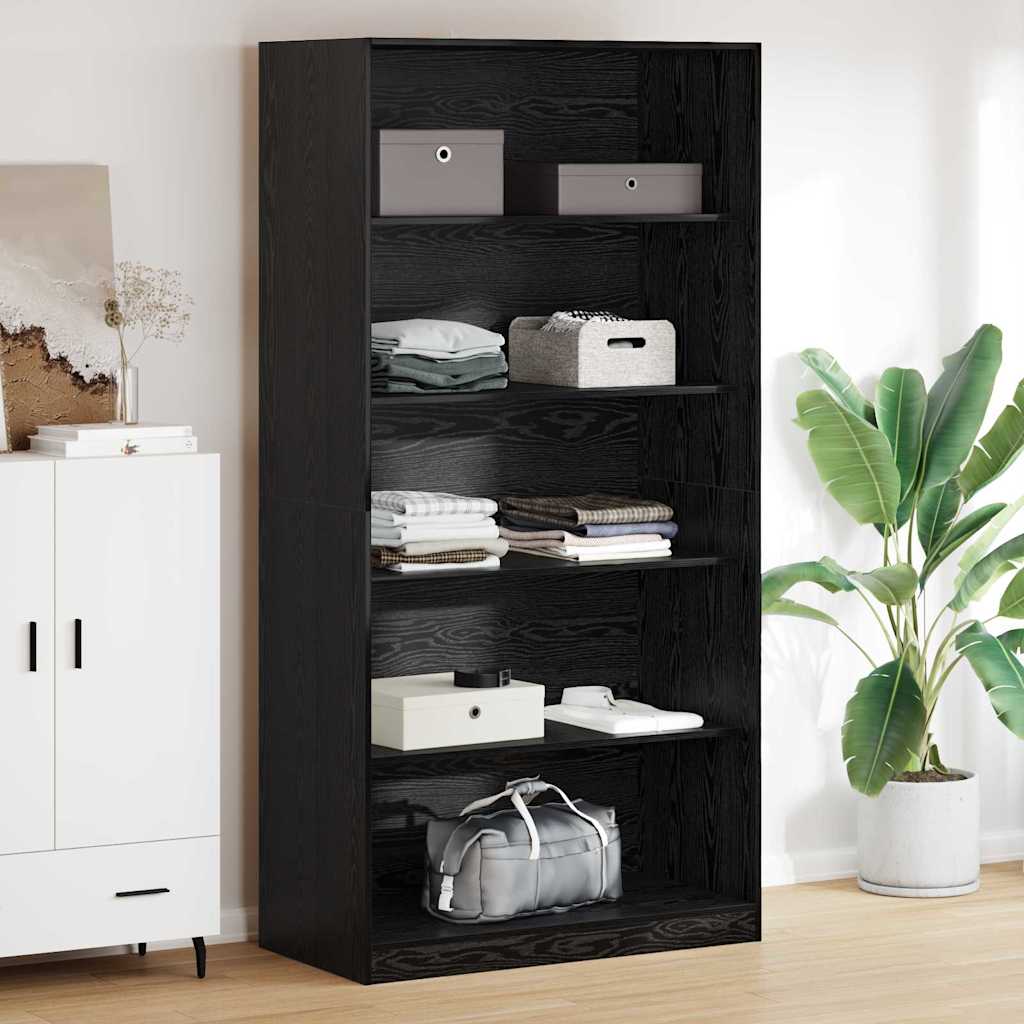 vidaXL Garderoba Czarny Dąb 100 x 50 x 200 cm Materiał drewnopochodny