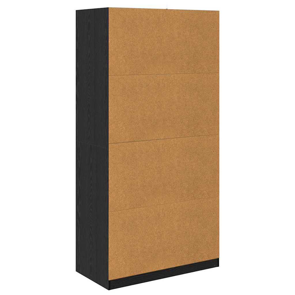 vidaXL Garderoba Czarny Dąb 100 x 50 x 200 cm Materiał drewnopochodny