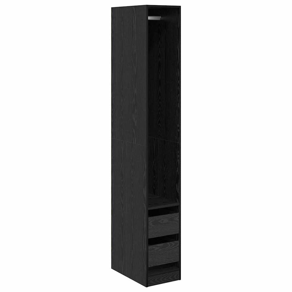 vidaXL Garderoba Czarny Dąb 50 x 30 x 200 cm Materiał drewnopochodny