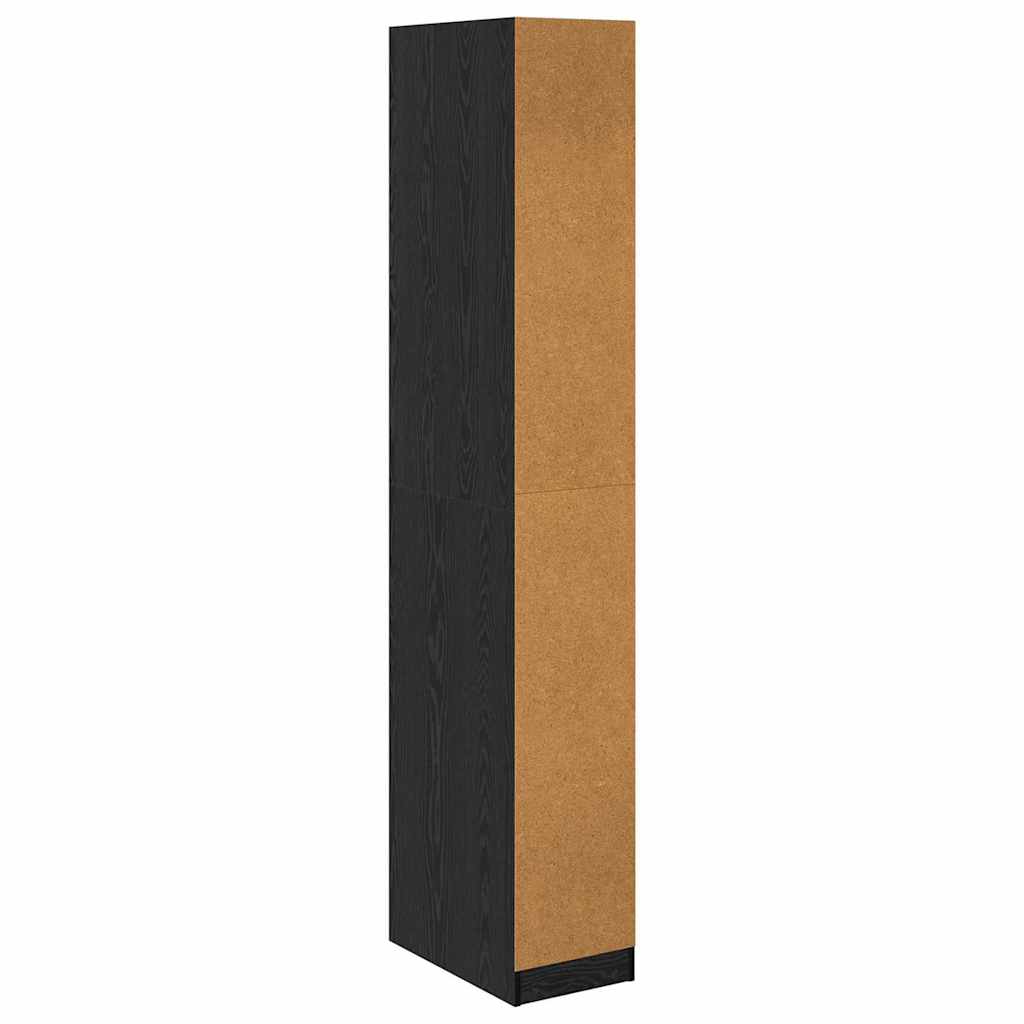 vidaXL Garderoba Czarny Dąb 50 x 30 x 200 cm Materiał drewnopochodny