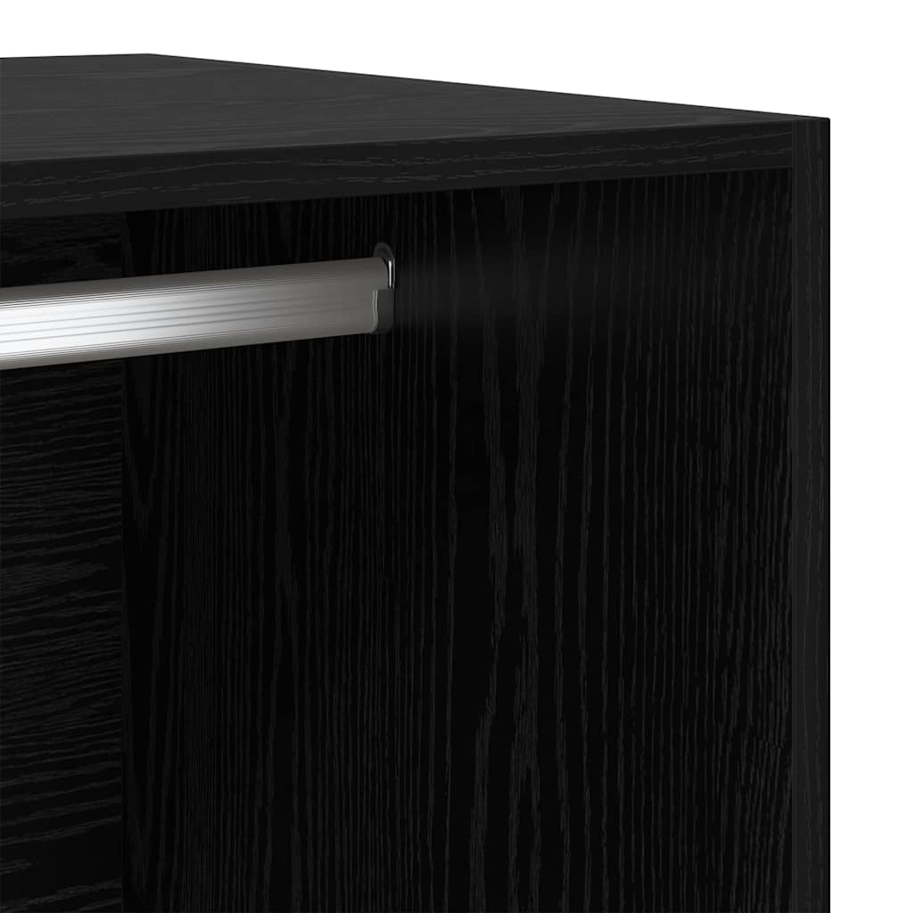vidaXL Garderoba Czarny Dąb 80 x 50 x 200 cm Materiał drewnopochodny