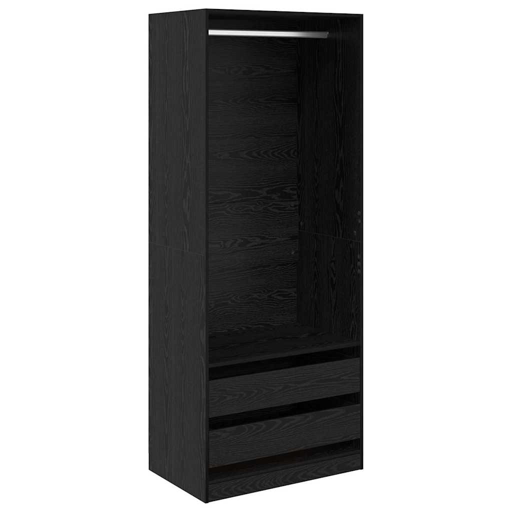 vidaXL Garderoba Czarny Dąb 80 x 50 x 200 cm Materiał drewnopochodny