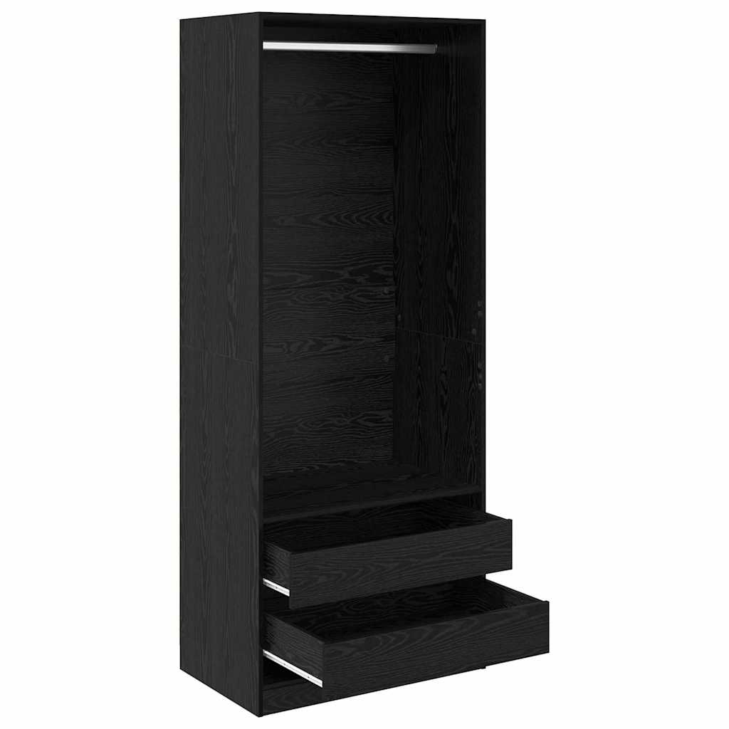 vidaXL Garderoba Czarny Dąb 80 x 50 x 200 cm Materiał drewnopochodny