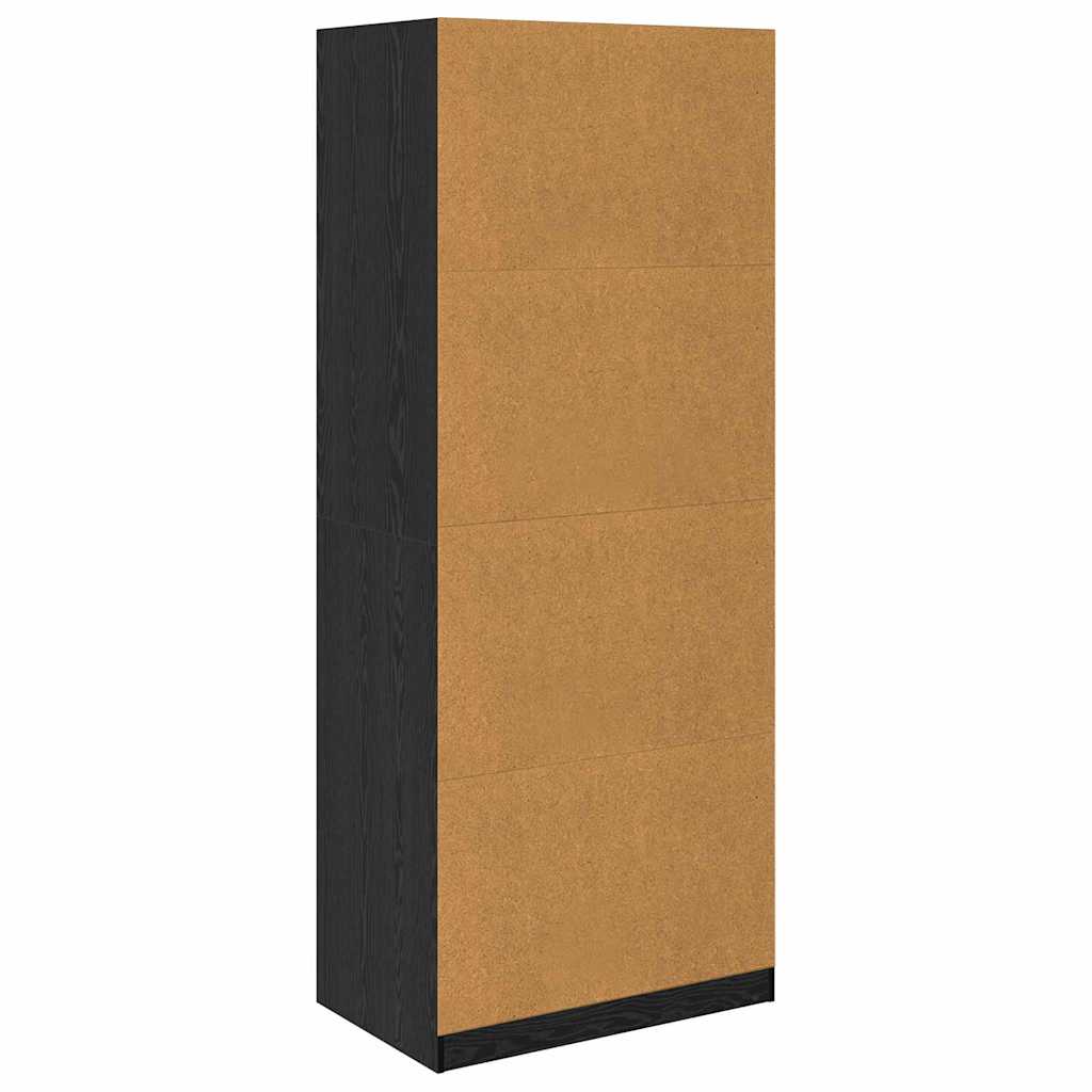 vidaXL Garderoba Czarny Dąb 80 x 50 x 200 cm Materiał drewnopochodny