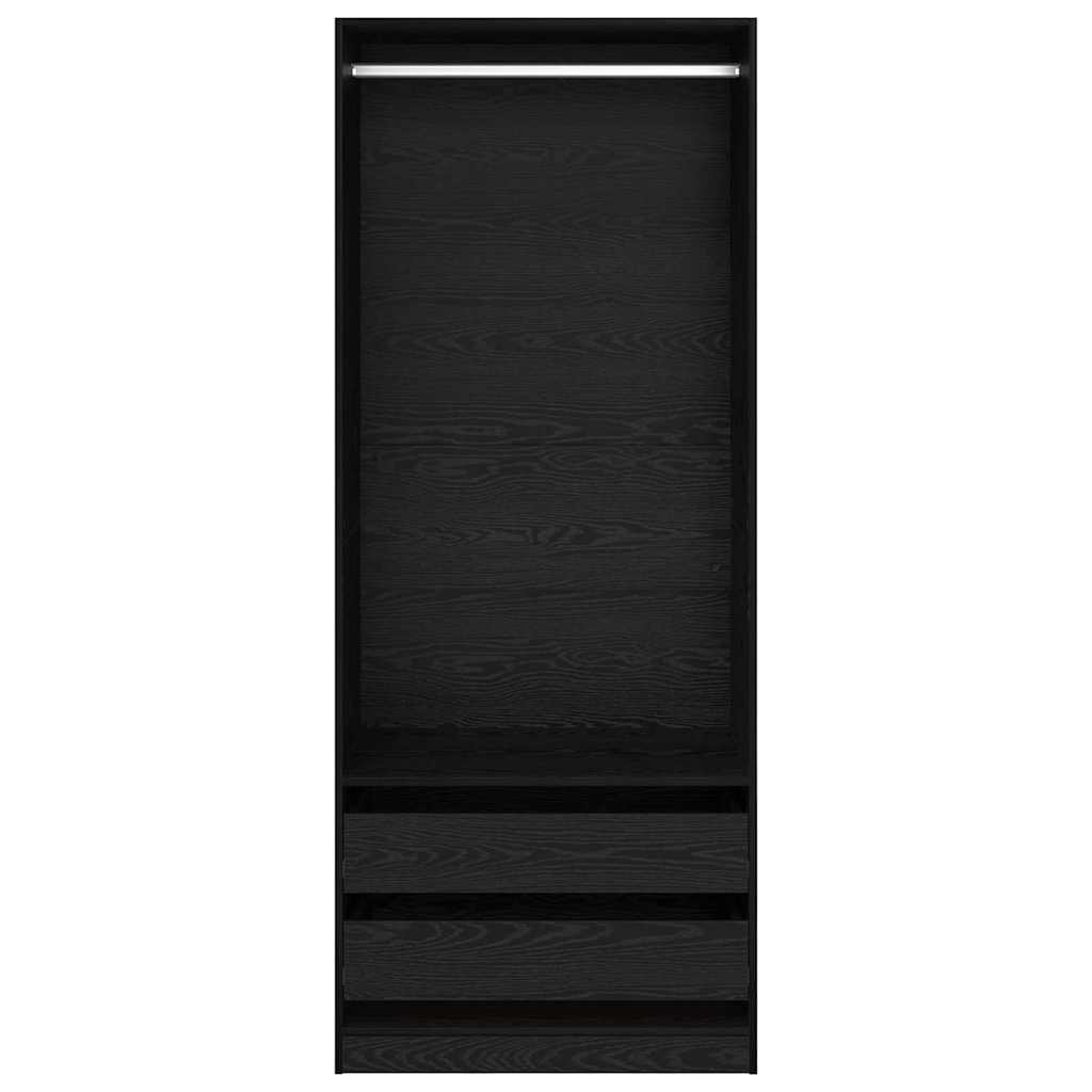 vidaXL Garderoba Czarny Dąb 80 x 50 x 200 cm Materiał drewnopochodny