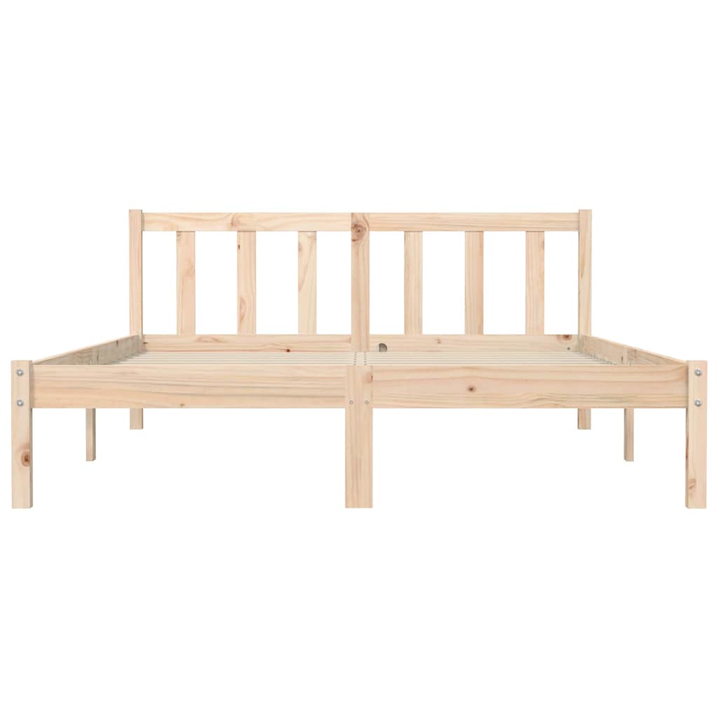 vidaXL Ramka łóżka Naturalny 152 x 203 cm Lite drewno sosnowe