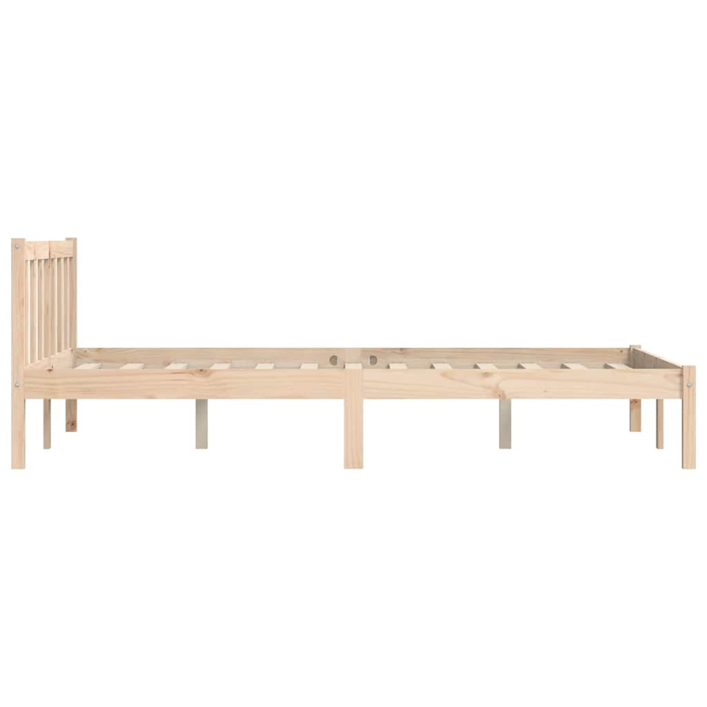 vidaXL Ramka łóżka Naturalny 152 x 203 cm Lite drewno sosnowe