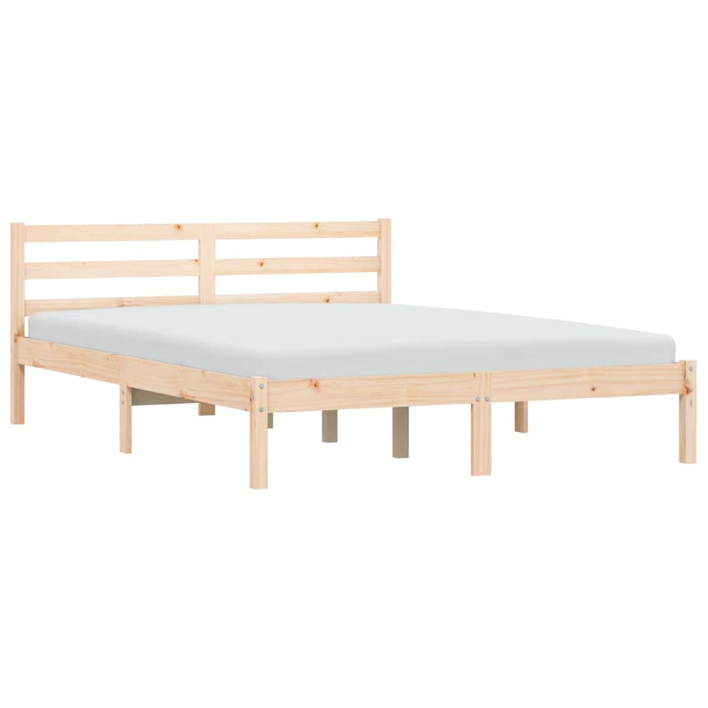 vidaXL Ramka łóżka Z zagłówkiem Naturalny 208,5 x 157,5 x 69,5 cm