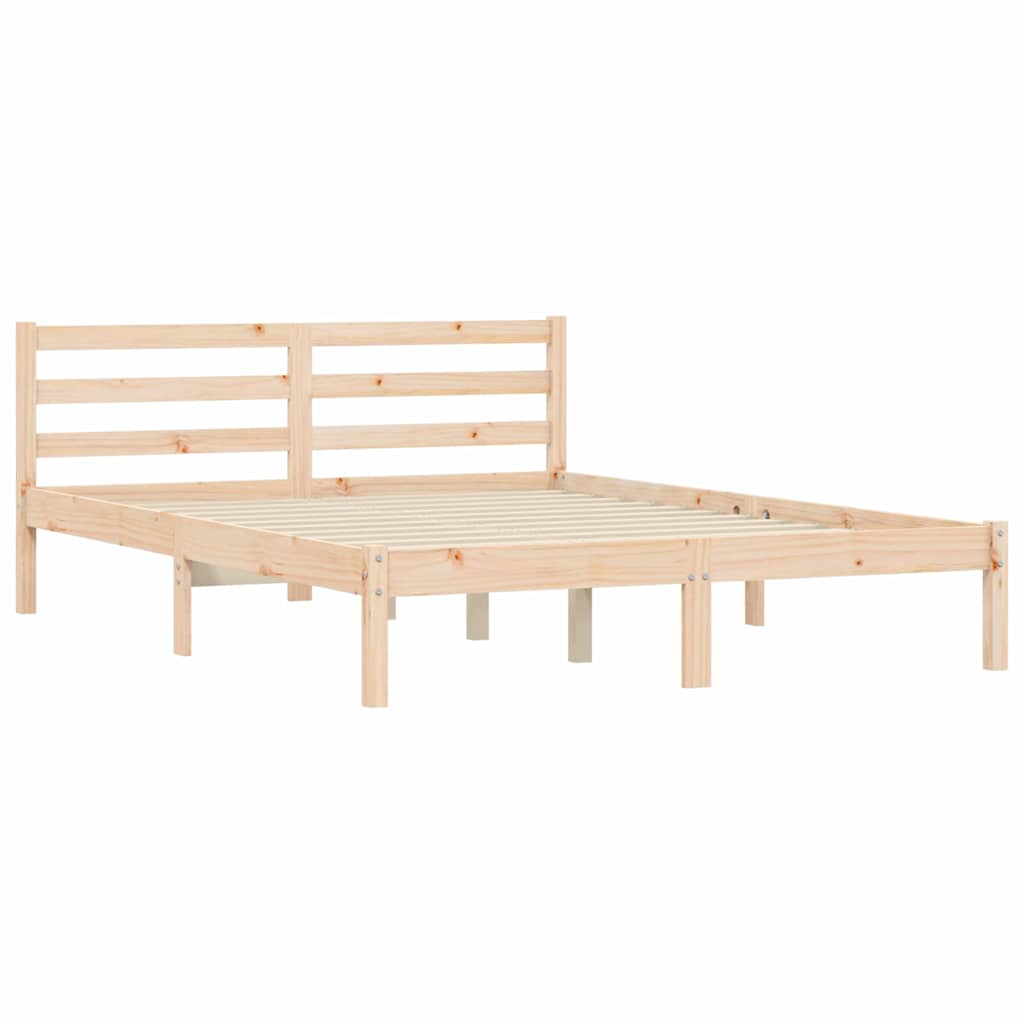 vidaXL Ramka łóżka Z zagłówkiem Naturalny 208,5 x 157,5 x 69,5 cm