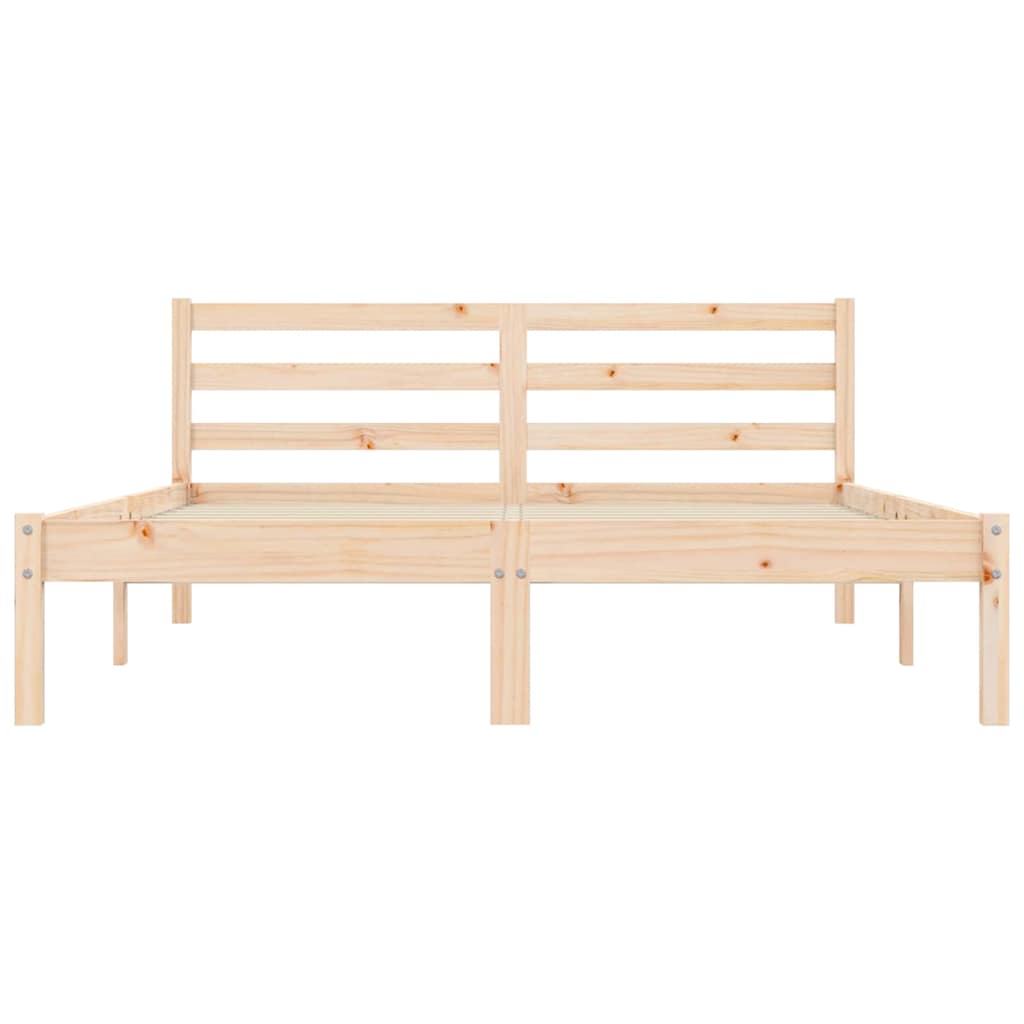 vidaXL Ramka łóżka Z zagłówkiem Naturalny 208,5 x 157,5 x 69,5 cm