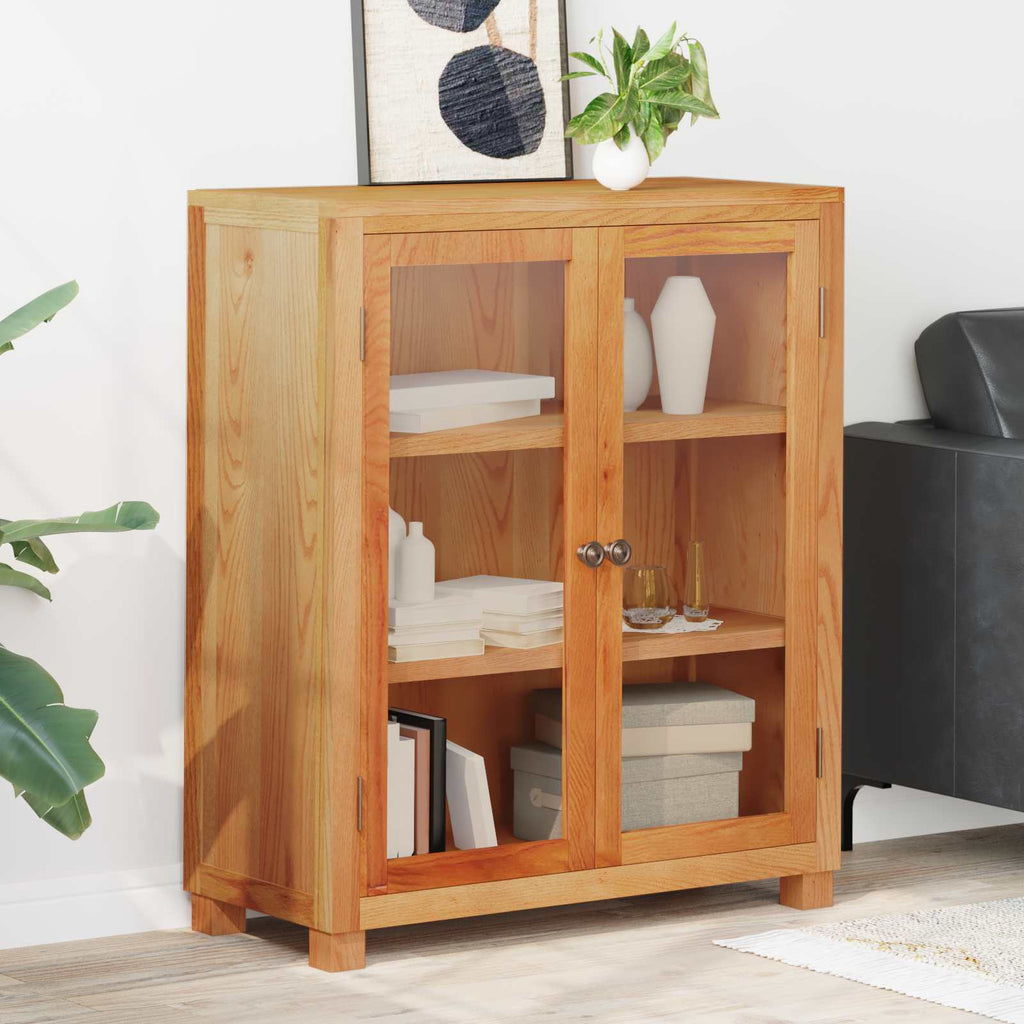 vidaXL Szafkowy z półką z drzwiami brązowy 80 x 35 x 95 cm Dąb lite