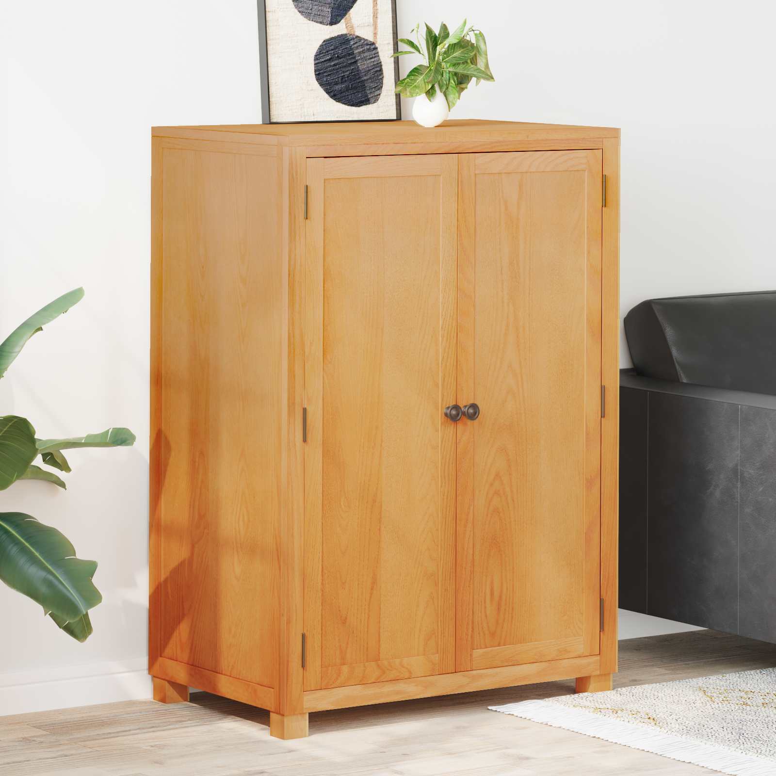 vidaXL Garderoba z przechowywaniem brązowy 80 x 50 x 115 cm Dąb lite