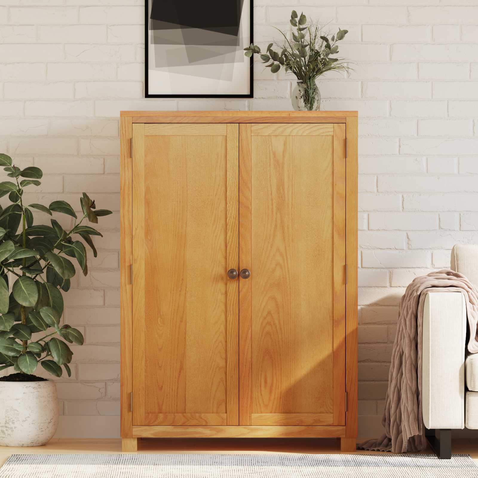 vidaXL Garderoba z przechowywaniem brązowy 80 x 50 x 115 cm Dąb lite