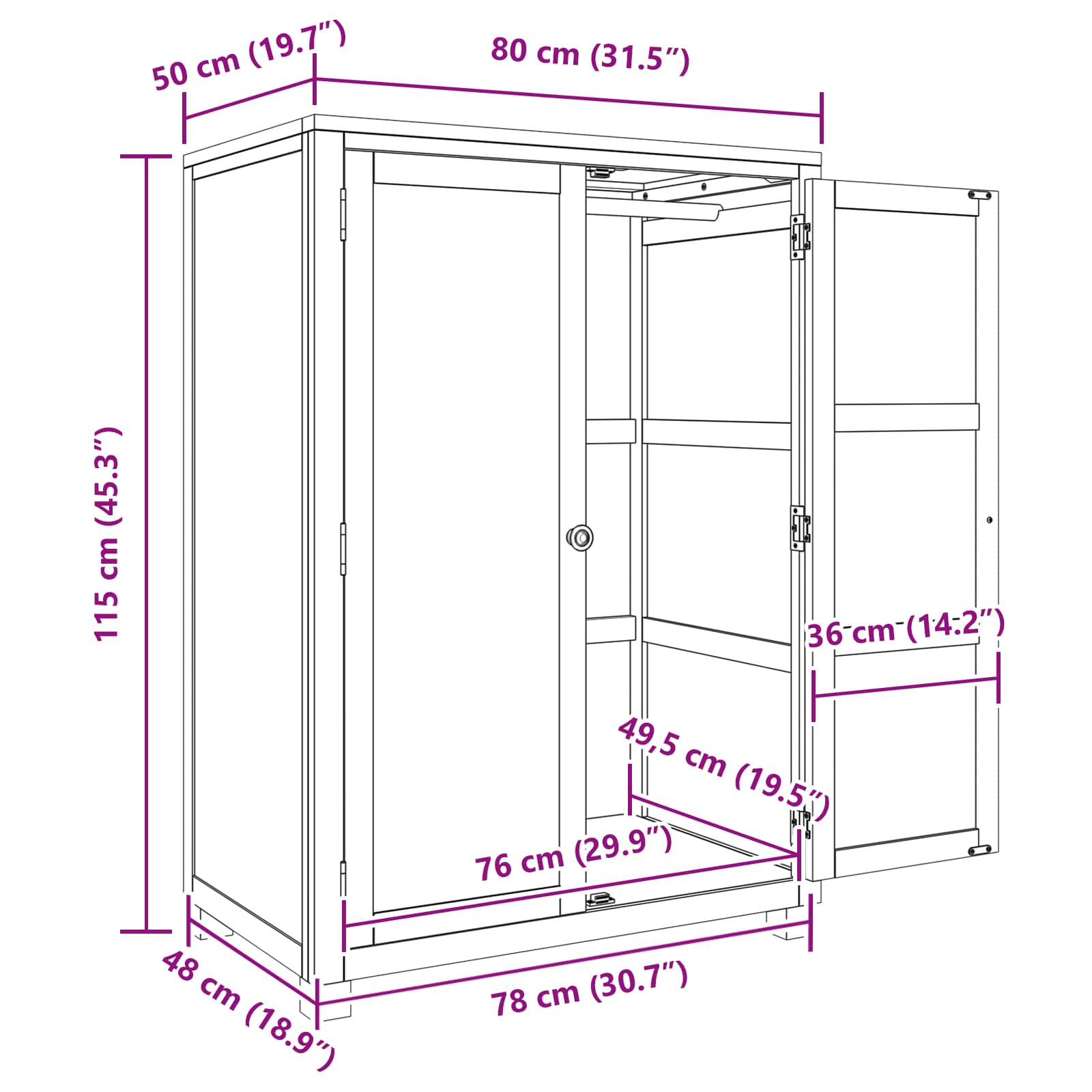 vidaXL Garderoba z przechowywaniem brązowy 80 x 50 x 115 cm Dąb lite