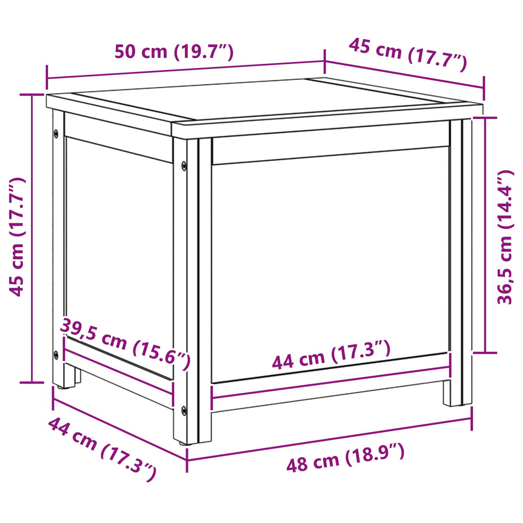 vidaXL Skrzynia do przechowywania 50 x 45 x 45 cm Dąb lite
