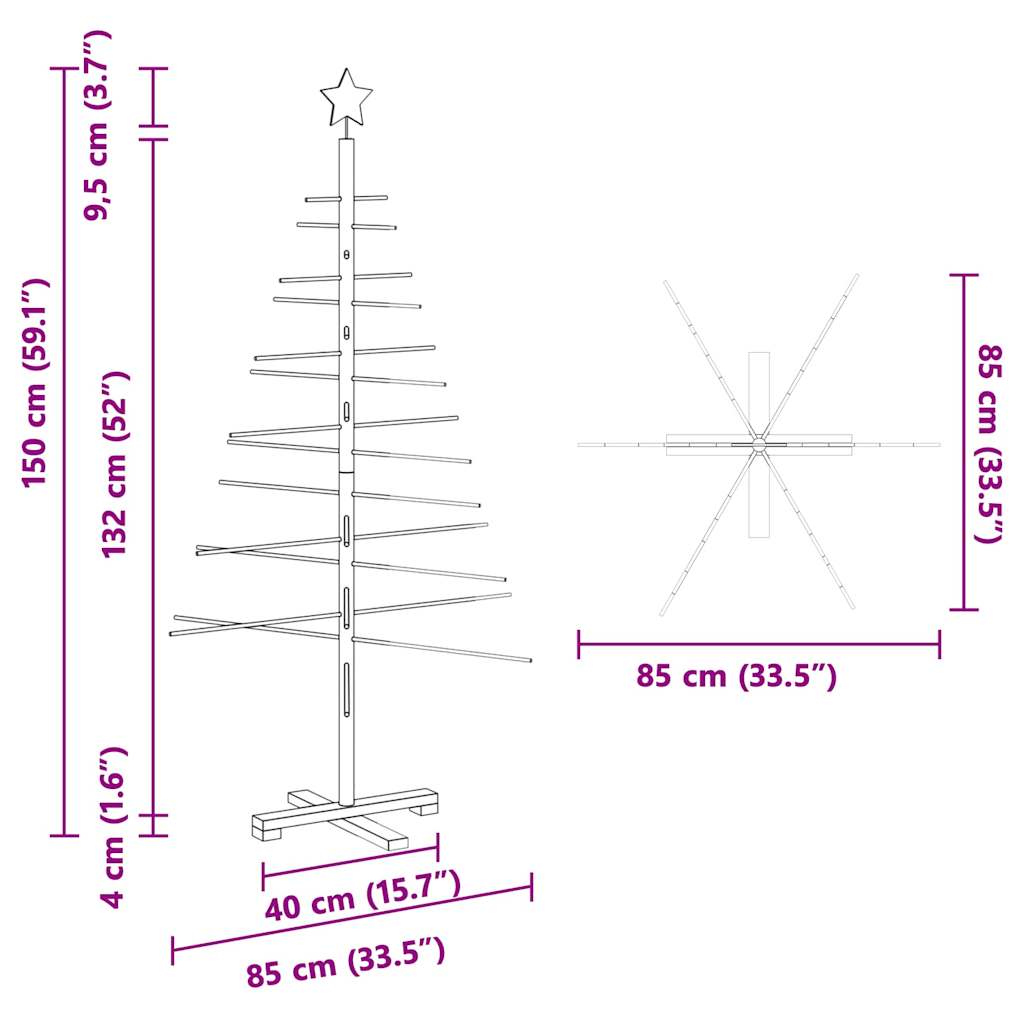 vidaXL Drewniana choinka brązowy 150 cm Bambus
