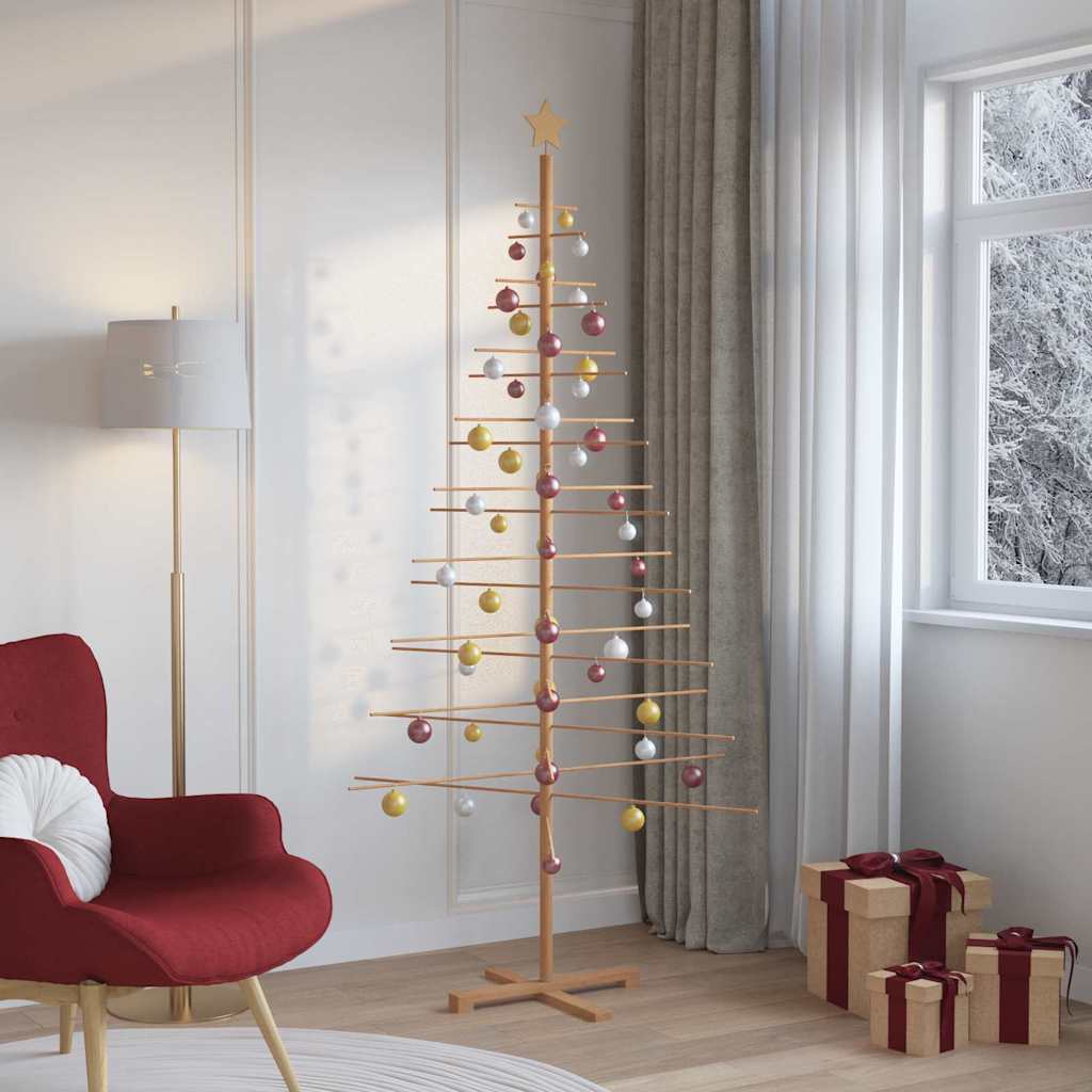 vidaXL Drewniana choinka z podstawą Brązowy 210 cm Bambus