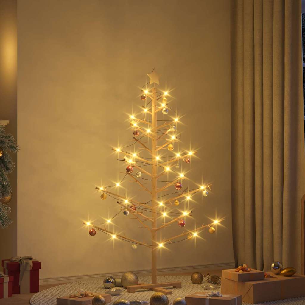 vidaXL Drewniana choinka Naturalny 150 cm Lite drewno sosnowe