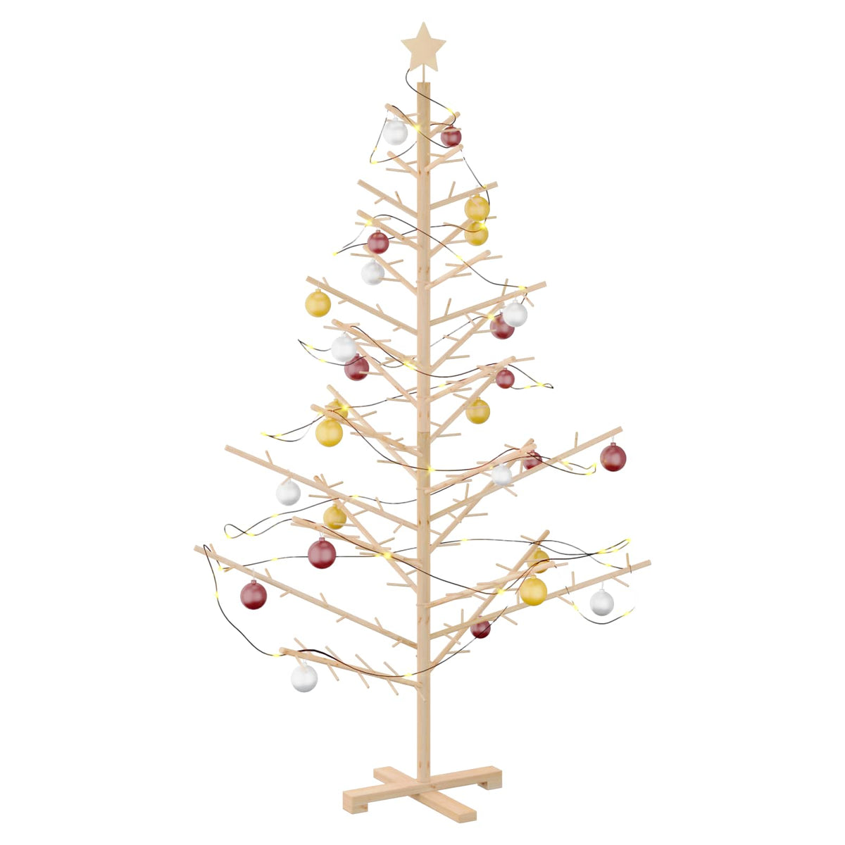 vidaXL Drewniana choinka Naturalny 180 cm Lite drewno sosnowe