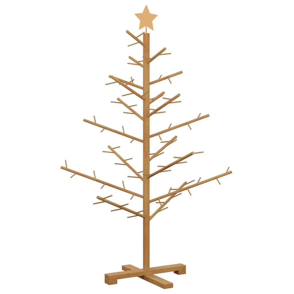 vidaXL Drewniana choinka z podstawą Brązowy 125 cm Lite drewno sosnowe