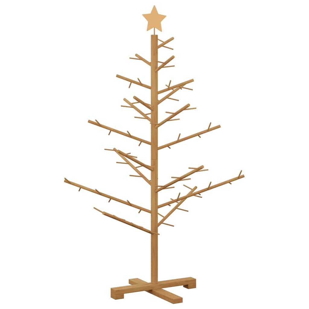 vidaXL Drewniana choinka z podstawą Brązowy 125 cm Lite drewno sosnowe