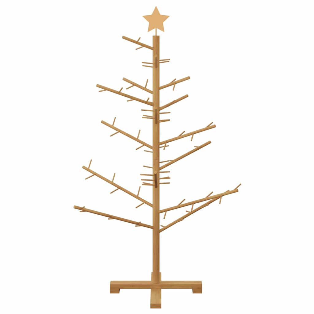 vidaXL Drewniana choinka z podstawą Brązowy 125 cm Lite drewno sosnowe