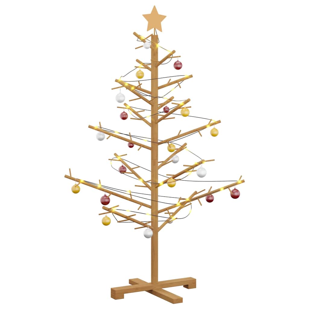vidaXL Drewniana choinka z podstawą Brązowy 125 cm Lite drewno sosnowe