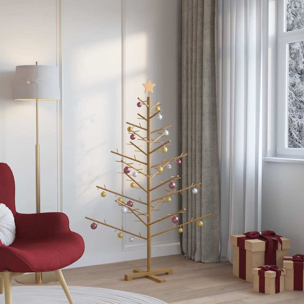 vidaXL Drewniana choinka z podstawą Brązowy 150 cm Lite drewno sosnowe