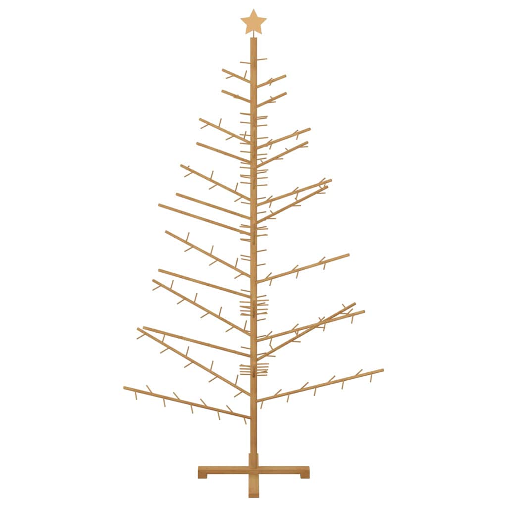 vidaXL Drewniana choinka z podstawą Brązowy 210 cm Lite drewno sosnowe