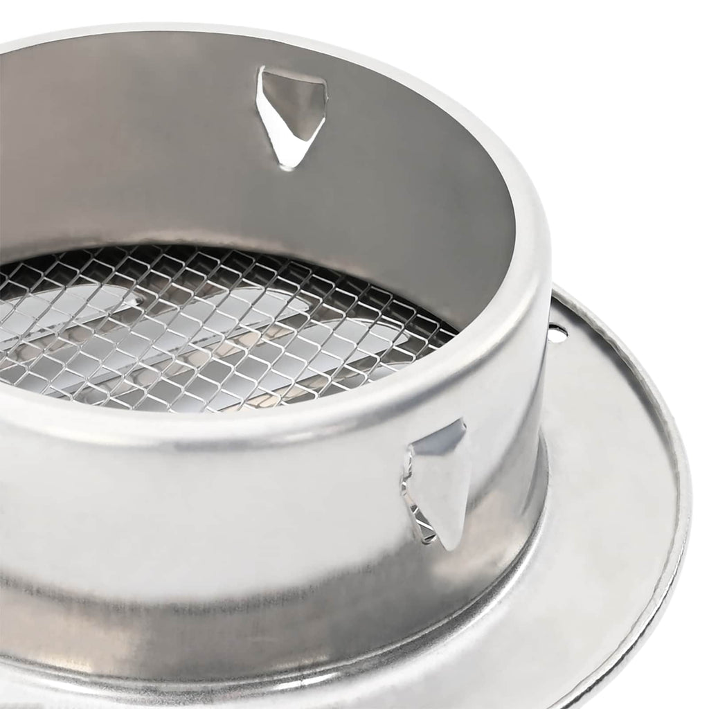 vidaXL Pokrywy wentylacyjne 4 pcs Srebrny 80 mm Stal nierdzewna