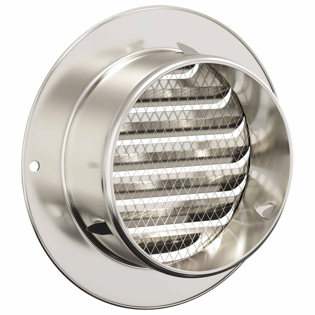 vidaXL Pokrywy wentylacyjne 4 pcs Srebrny 80 mm Stal nierdzewna