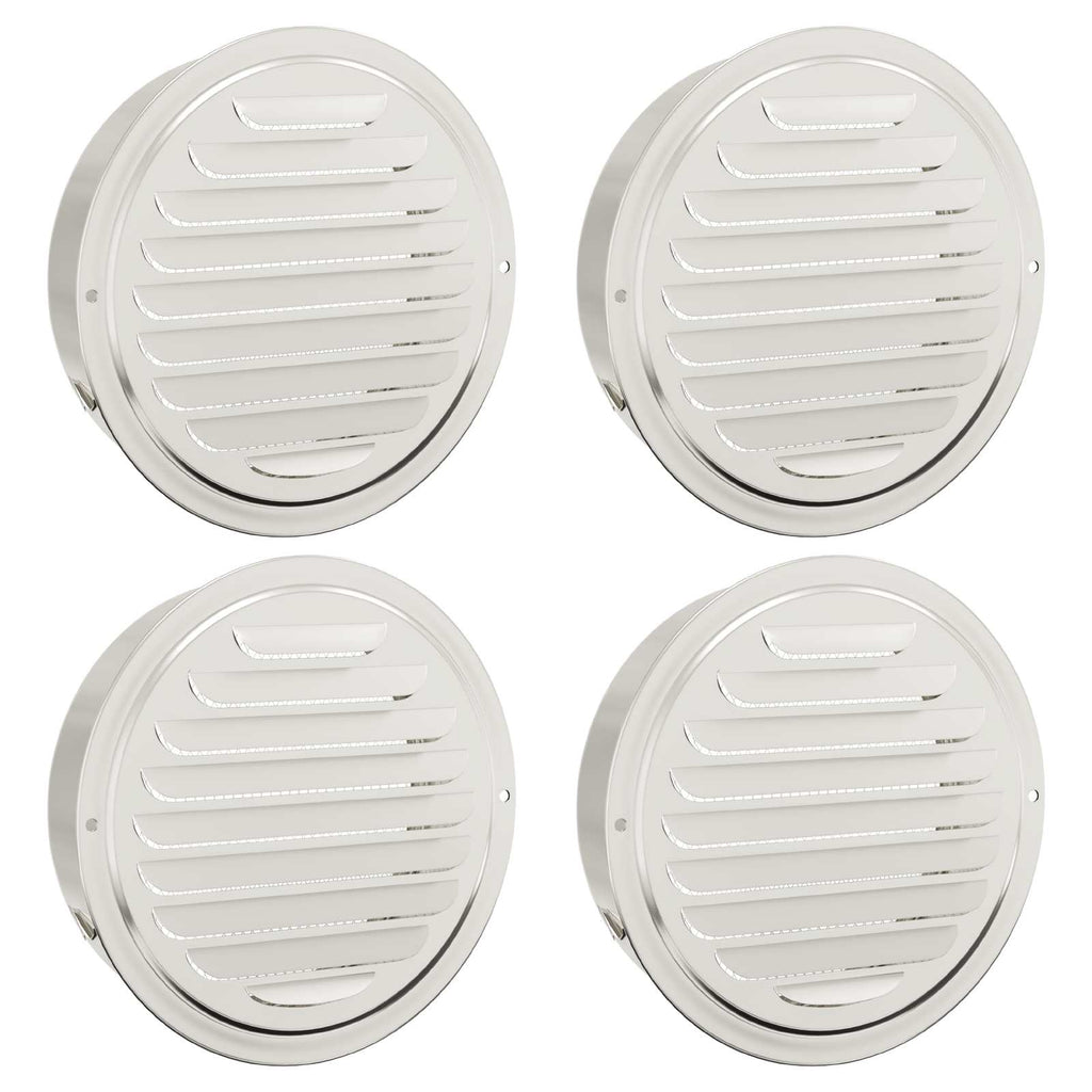 vidaXL Pokrywy wentylacyjne 4 pcs Srebrny 150 mm Stal nierdzewna