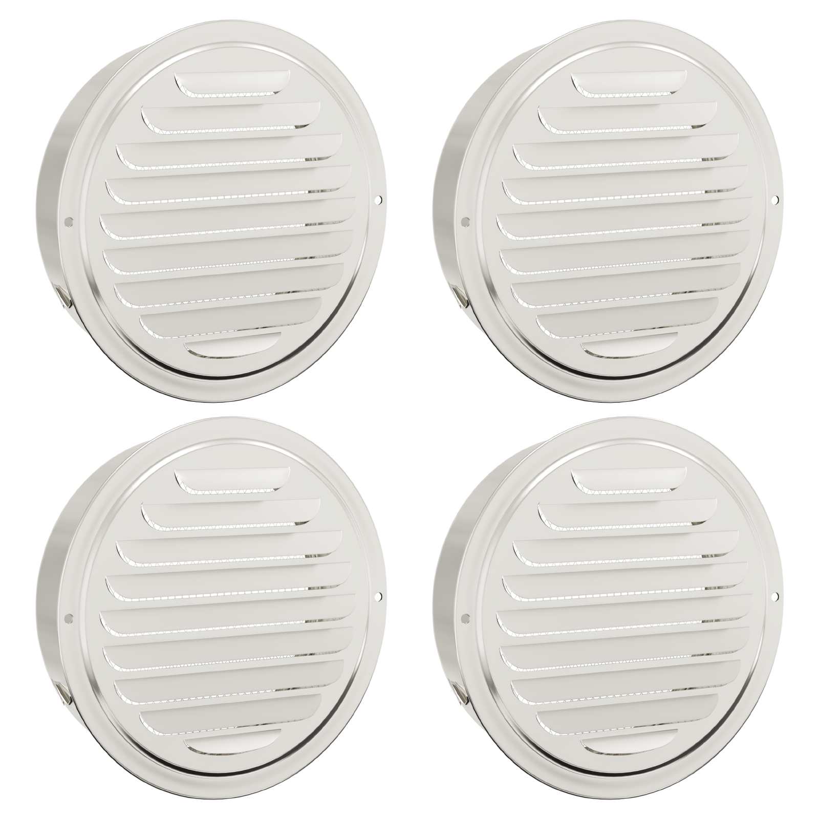 vidaXL Pokrywy wentylacyjne 4 pcs Srebrny 150 mm Stal nierdzewna