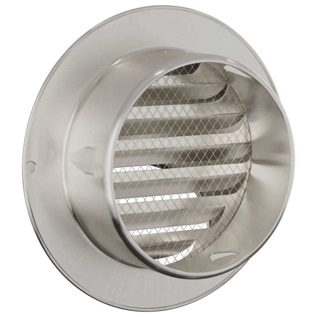 vidaXL Pokrywy wentylacyjne 2 pcs Srebrny 80 mm Stal nierdzewna