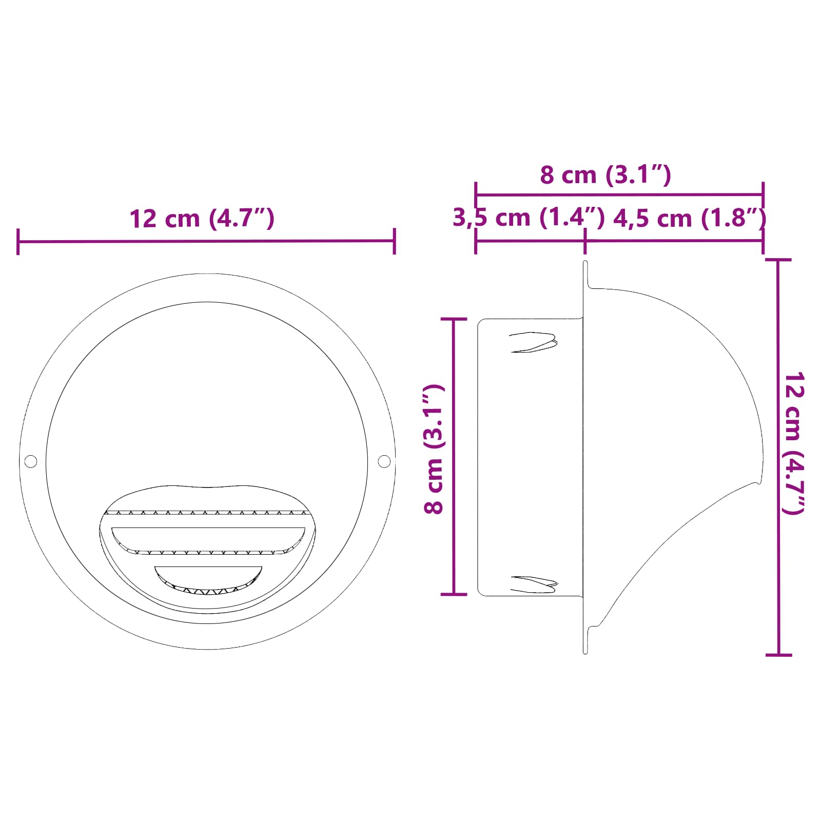 vidaXL Pokrywy wentylacyjne 8 pcs Srebrny 80 mm Stal nierdzewna