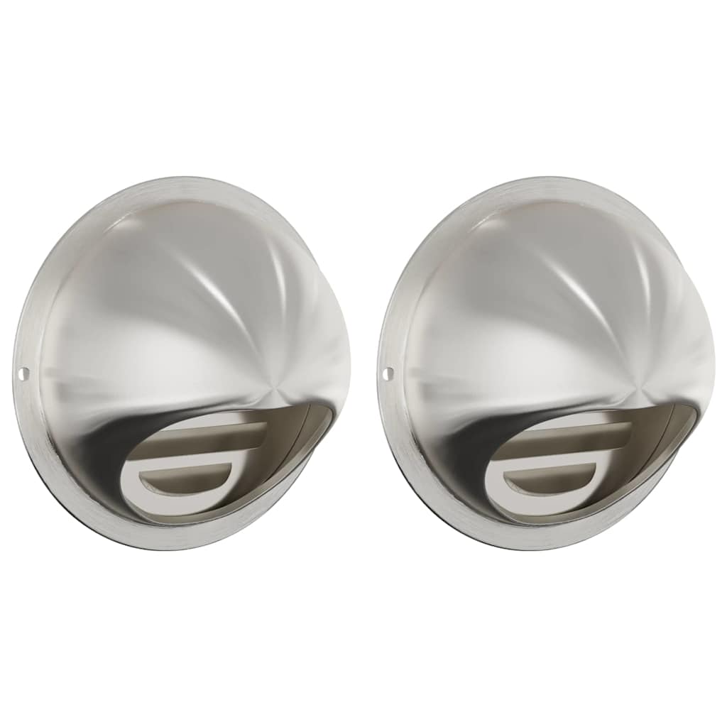vidaXL Pokrywy wentylacyjne 2 pcs Srebrny 100 mm Stal nierdzewna